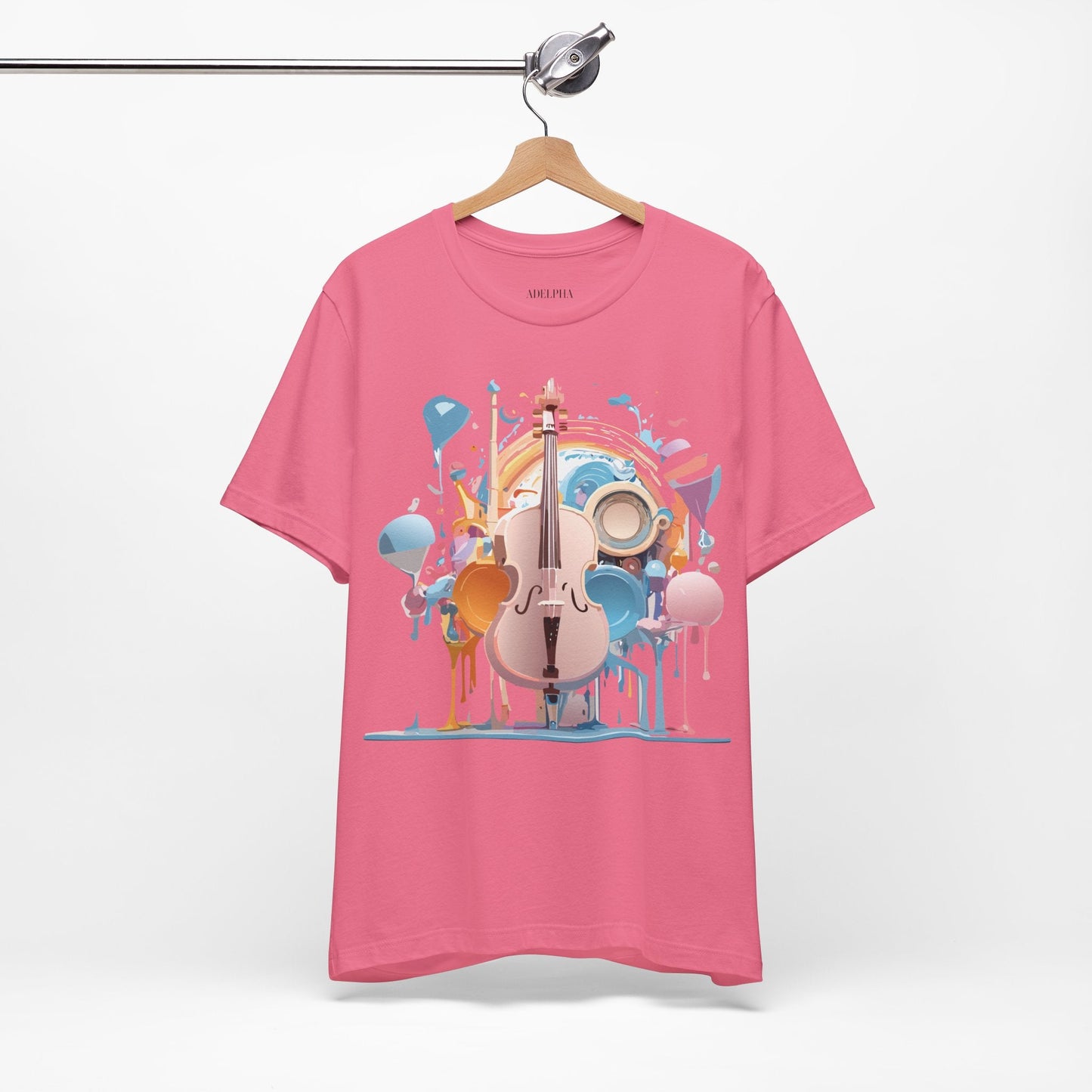 Music Graphic Unisex 100 Cotton Vintage Art with Musical Elements Tee 80