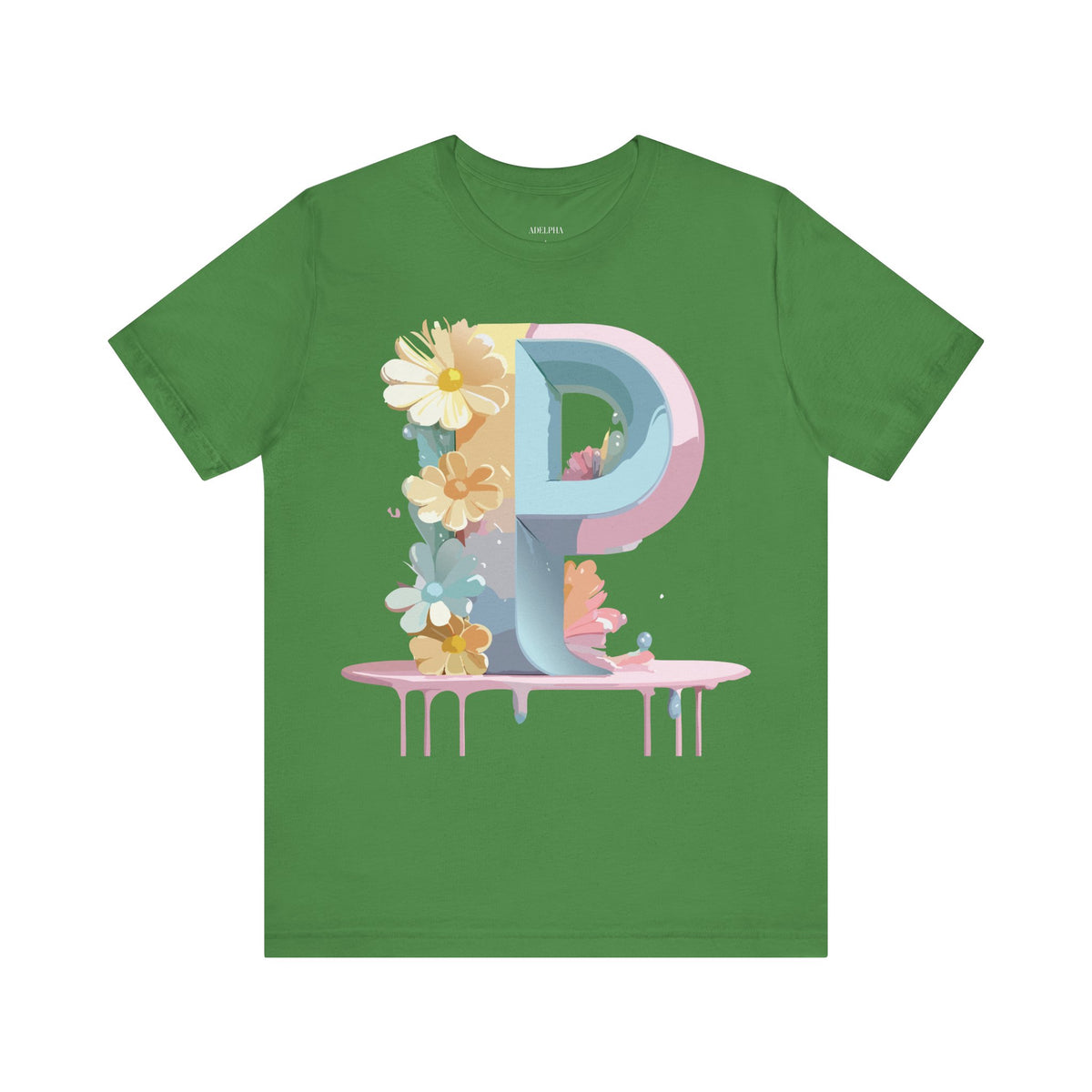 Letter P Graphic Unisex Cotton Bella+Canvas Tee with Art Letter Design