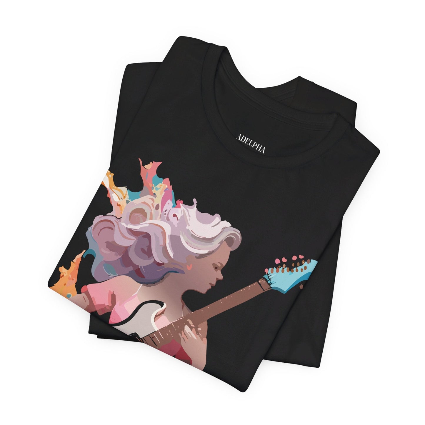 Adelpha Vintage Music Graphic Tee Unisex Short Sleeve Jersey Shirt for Everyday Wear