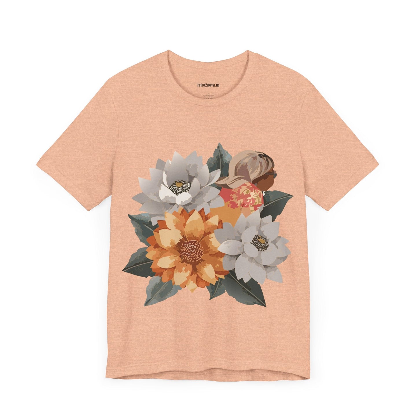 Retro2Nova Flowers Shirt Floral Shirt Unisex Floral Tee Lightweight Breathable Jersey