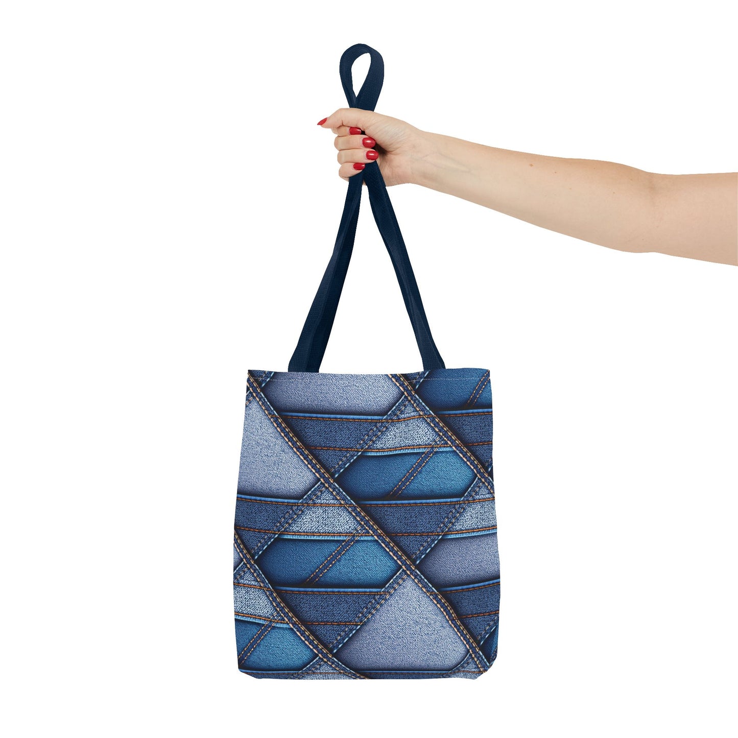 Denim Fabric Imitation Print Unisex Canvas Bag Poly Spun 3 Sizes Tote Bag 100