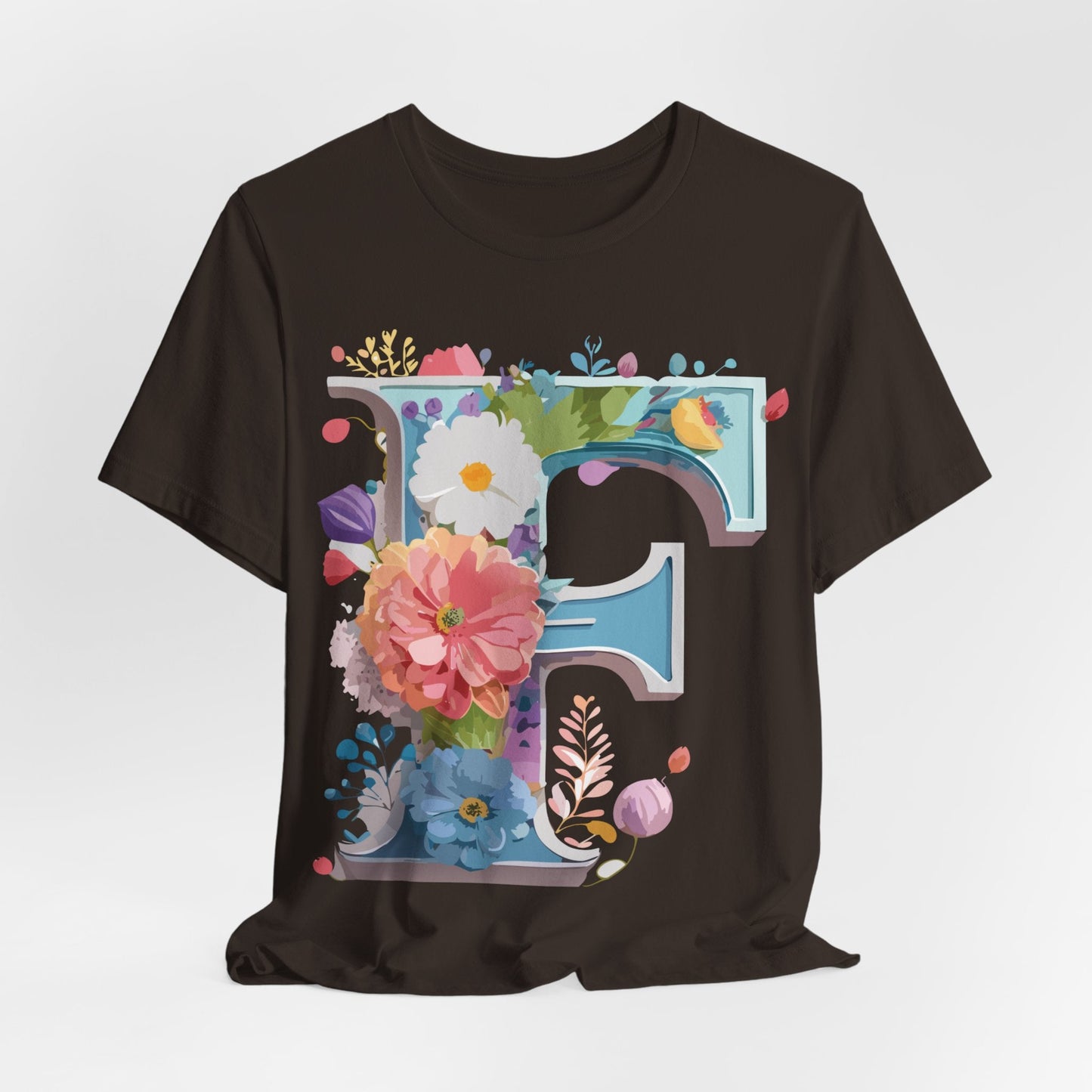 Letter F Shirt Graphic Tee Unisex Adelpha Vintage Inspired Art Design Short Sleeve