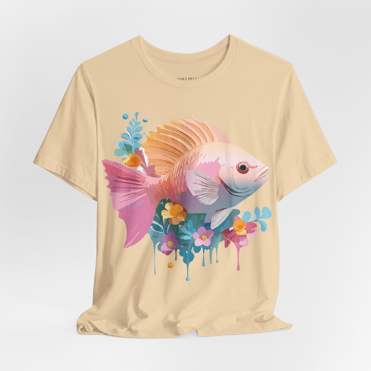 Adelpha Fish Shirt Unisex Graphic Tee With Vintage Inspired Artwork Short Sleeve