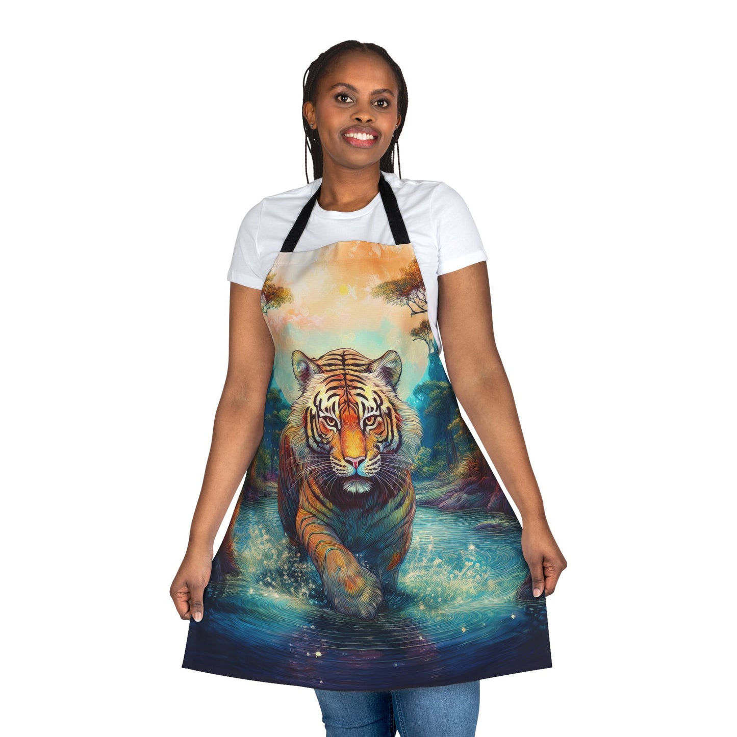 Tiger 100% Polyester Stain-resistant 31.5 x 25.6 | Art Print Canvas Apron 3