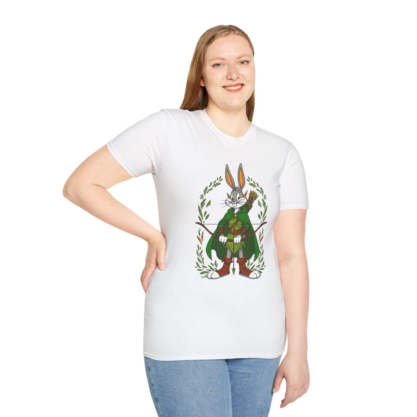 Bugs Bunny T Shirt Cartoon Art Tee Unisex Gildan Softstyle 64000 100 Percent Ring Spun Cotton