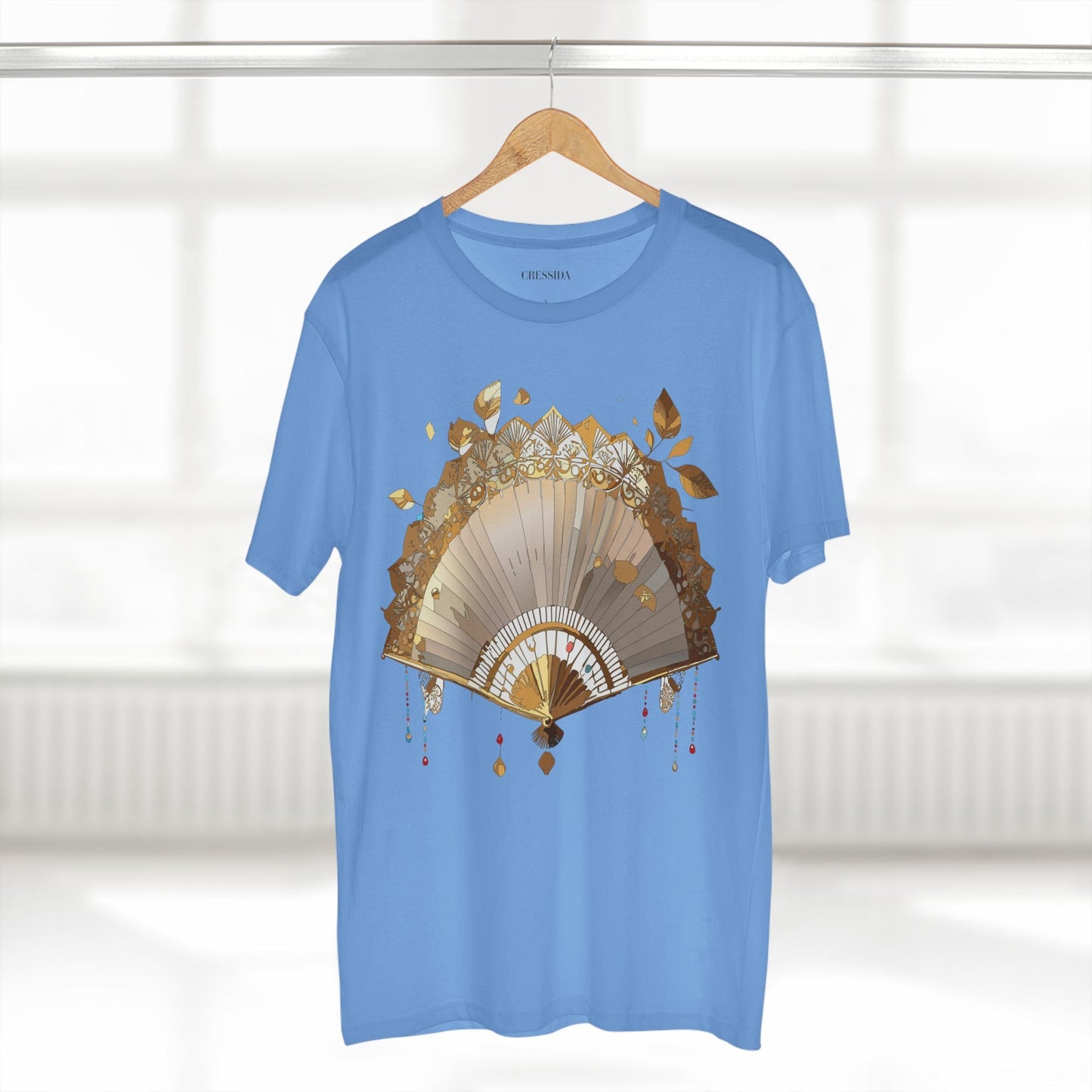 Antique Fan Graphic Design T-Shirt Unisex 100 Cotton Floral Carnival Artwork Tee 12