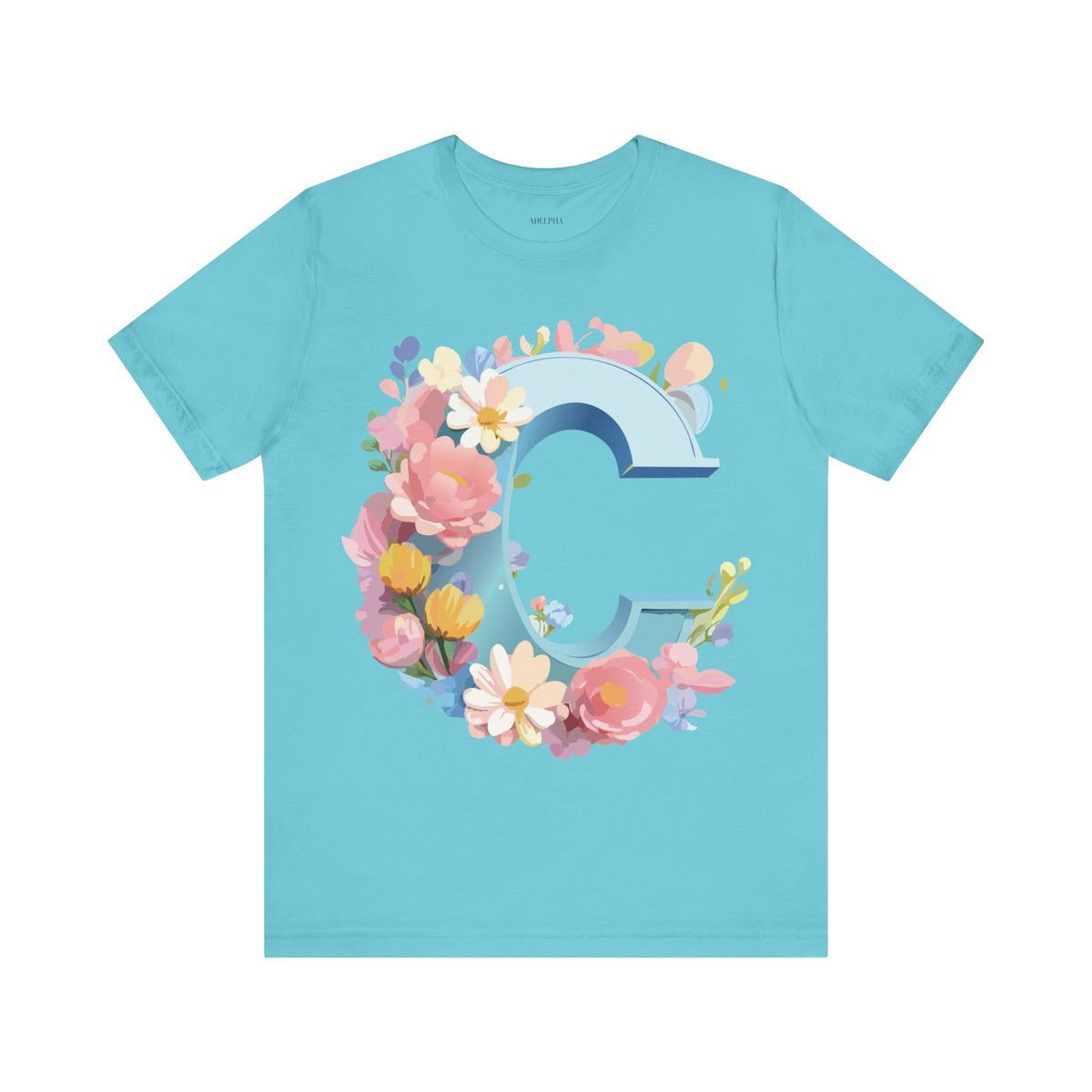 Letter C Graphic Unisex Cotton Bella+Canvas Tee with Art Letter Design