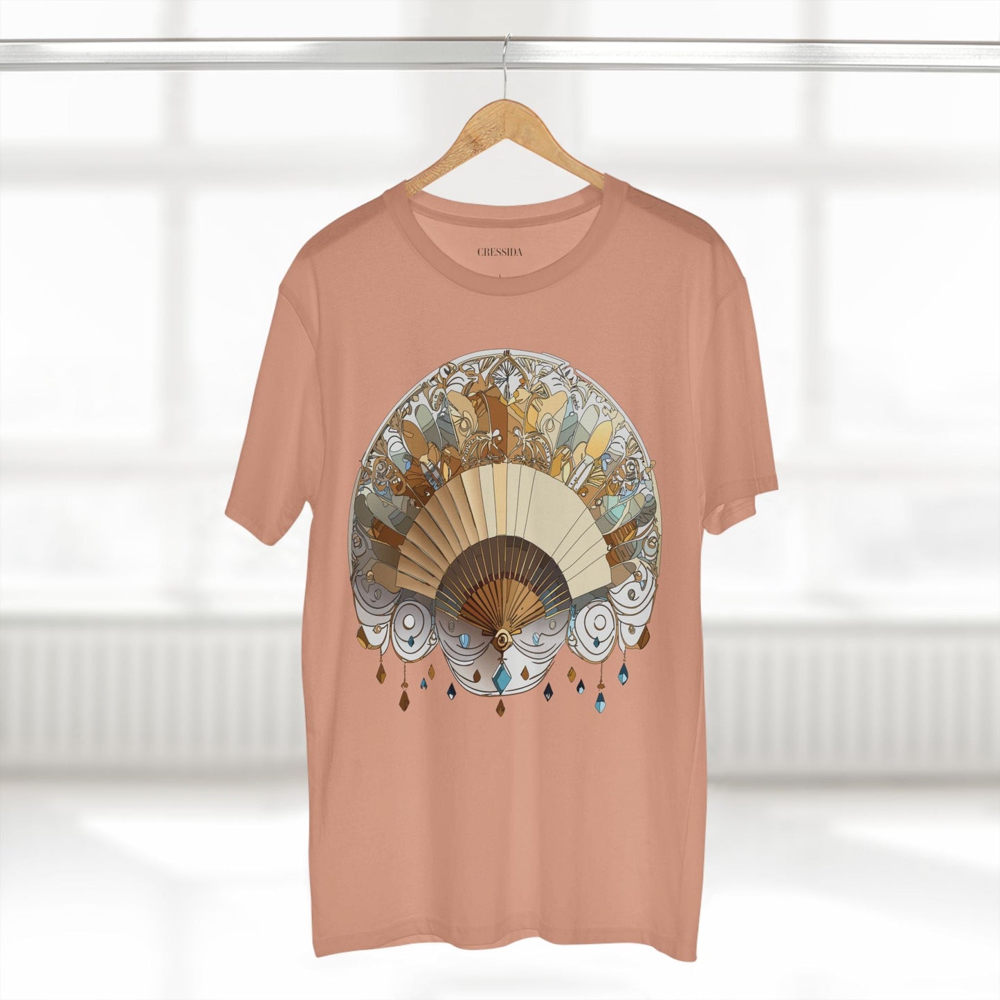 Antique Fan Graphic Design T-Shirt Unisex 100 Cotton Floral Carnival Artwork Tee 11
