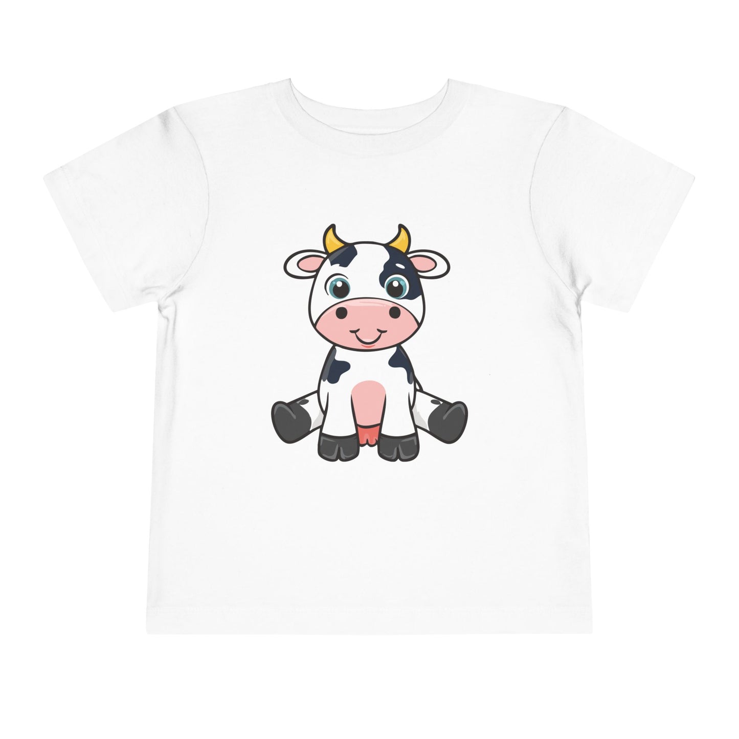 Cute Cow Toddler Short Sleeve Tee - Adorable Kids T-Shirt for Animal Lovers (T2-T5)