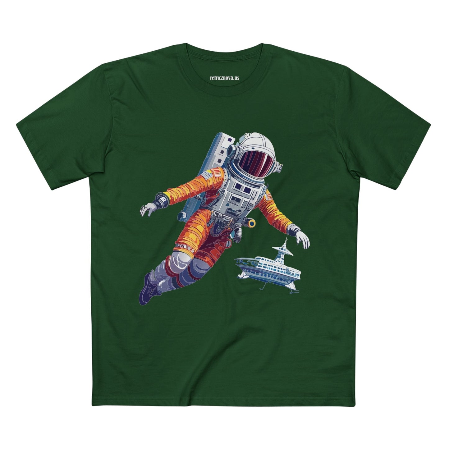 Cosmos Astronaut Shirt CS21 Unisex Premium Cotton Tee with Original Art Design Retro2Nova