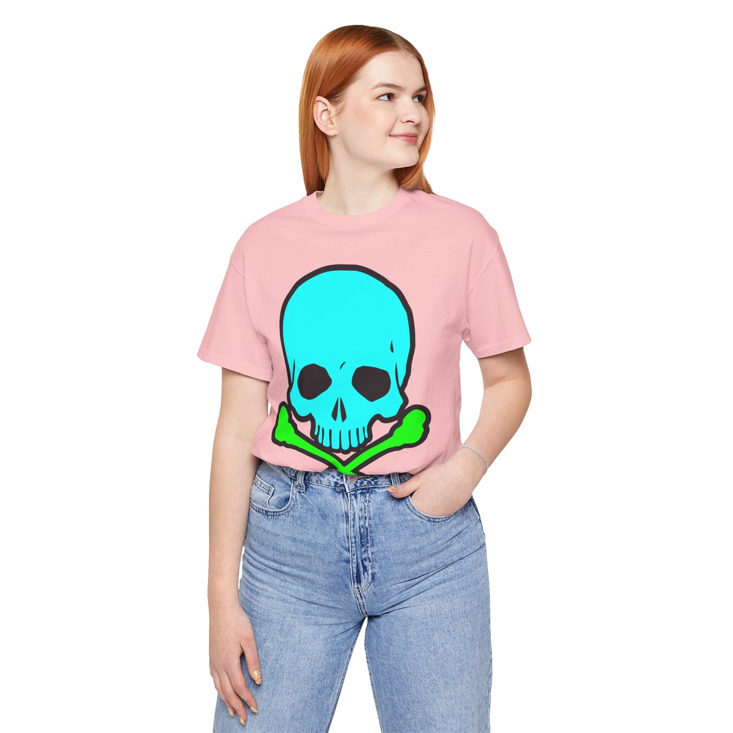 Blue Skull Graphic Design Tee, Skull Shirt, Vintage Tees, Art Design T-Shirt, Vintage Graphic Tee, Art Shirts with Skulls