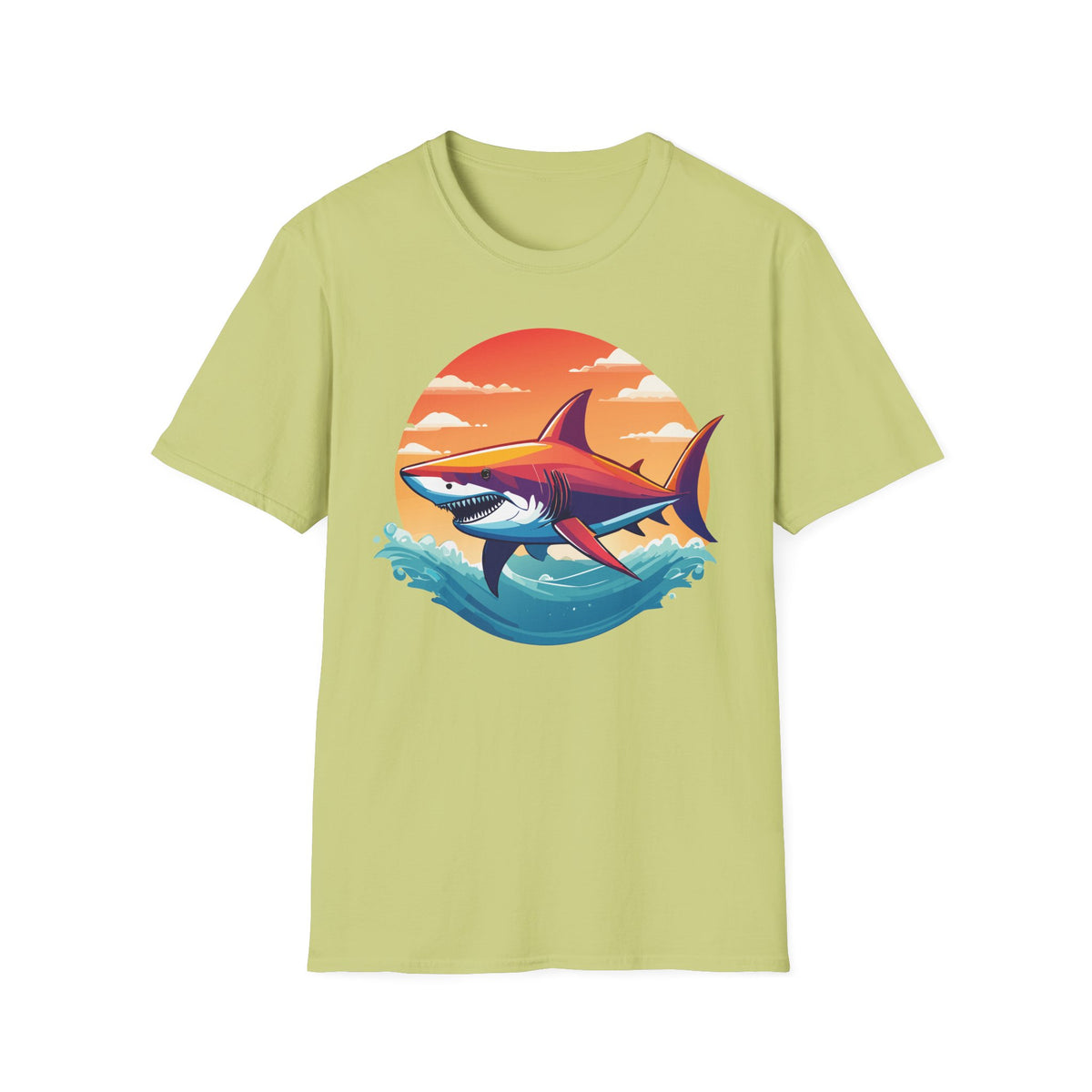Sunset Shark T-Shirt | Retro Ocean Shark Illustration