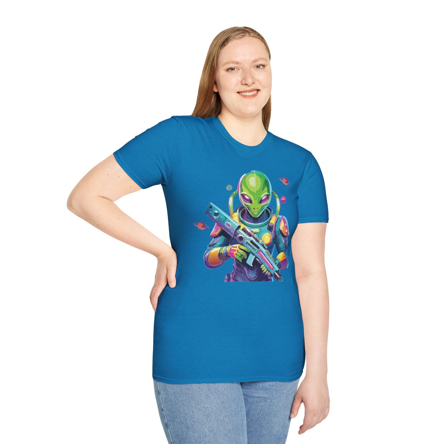 Alien Cosmos T Shirt Unisex Gildan Softstyle 64000 Art Design Tee For Everyday Comfort