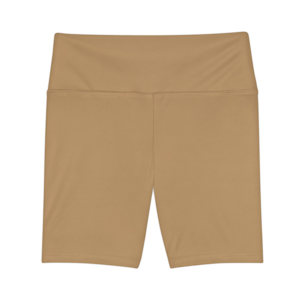 Camel High-Waist Women’s Workout Shorts — Neutral Tan Biker Shorts for Gym, Yoga & Everyday Activewear