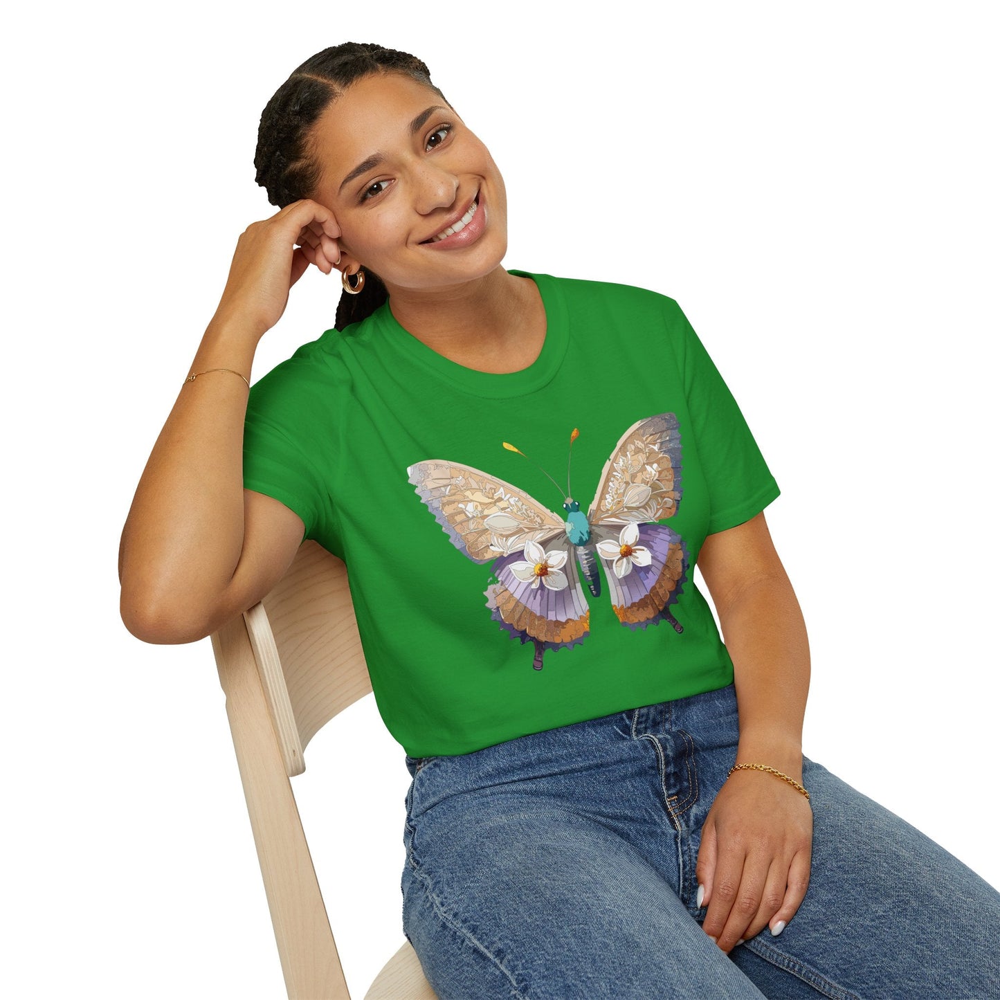 Butterfly Shirt Unisex T Shirt With Monarch Design Softstyle Gildan 64000 100 Percent Cotton Tee