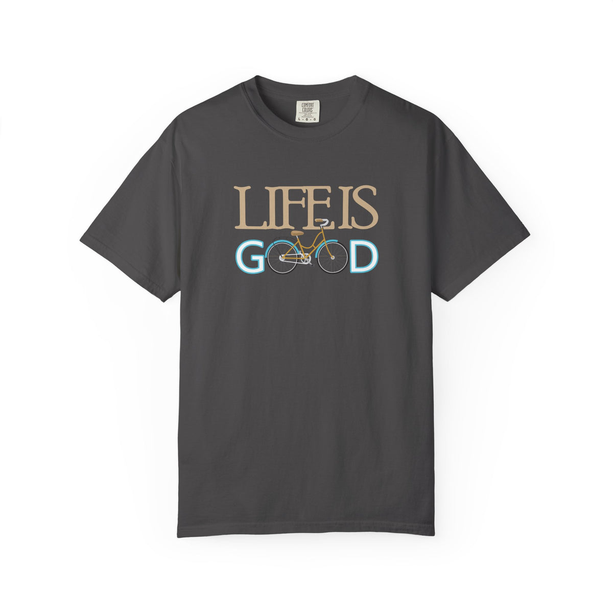 Life Is Good Bicycle Graphic Unisex Comfort Colors Garment-Dyed Heavyweight 100 Cotton Art Design T-Shirt w52
