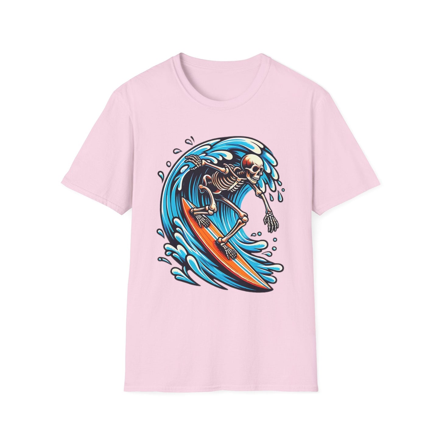 Skull Tee Shirt With Skeleton Art Design Unisex Gildan Softstyle 64000 Ring Spun Cotton Tee