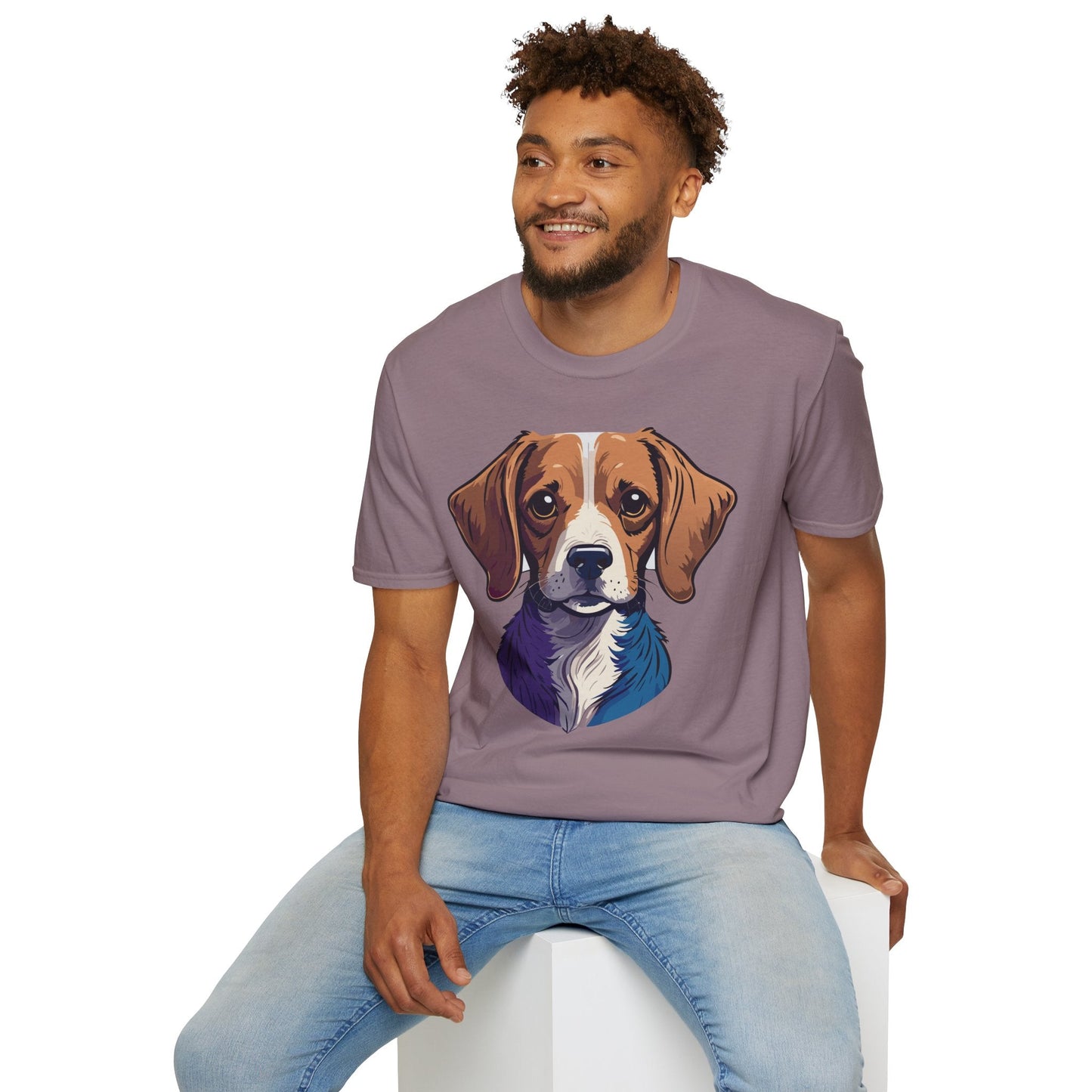 Dog Shirt Unisex Animal Print Tee Softstyle 100 Percent Cotton Gildan 64000