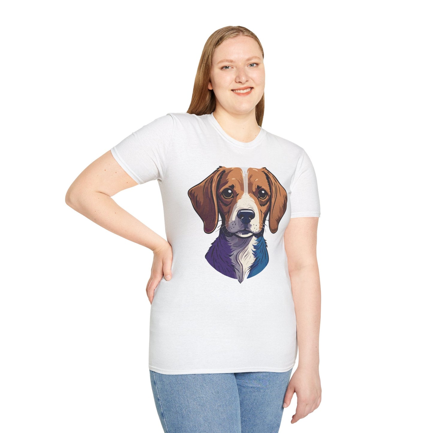 Dog Shirt Unisex Animal Print Tee Softstyle 100 Percent Cotton Gildan 64000