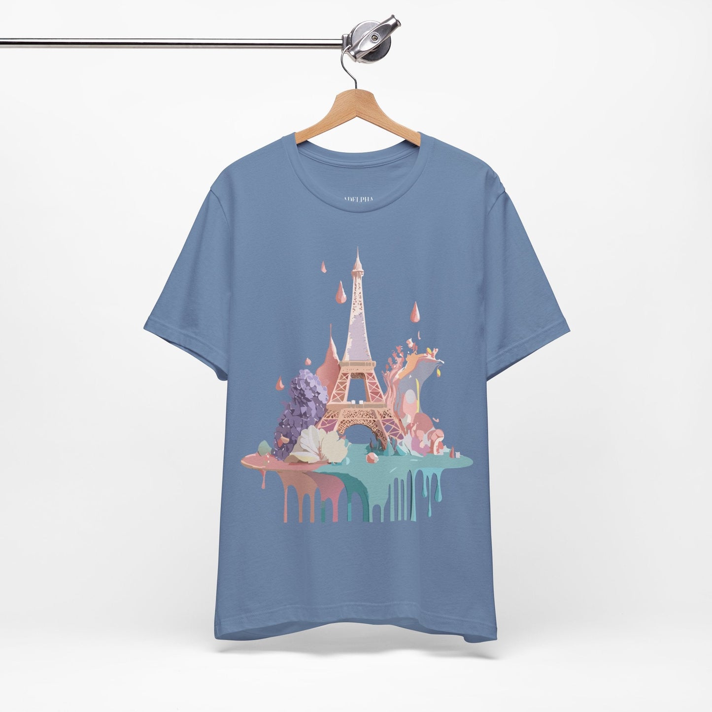 Paris Graphic Tee Unisex Short Sleeve Shirt With Vintage Inspired Adelpha Artwork