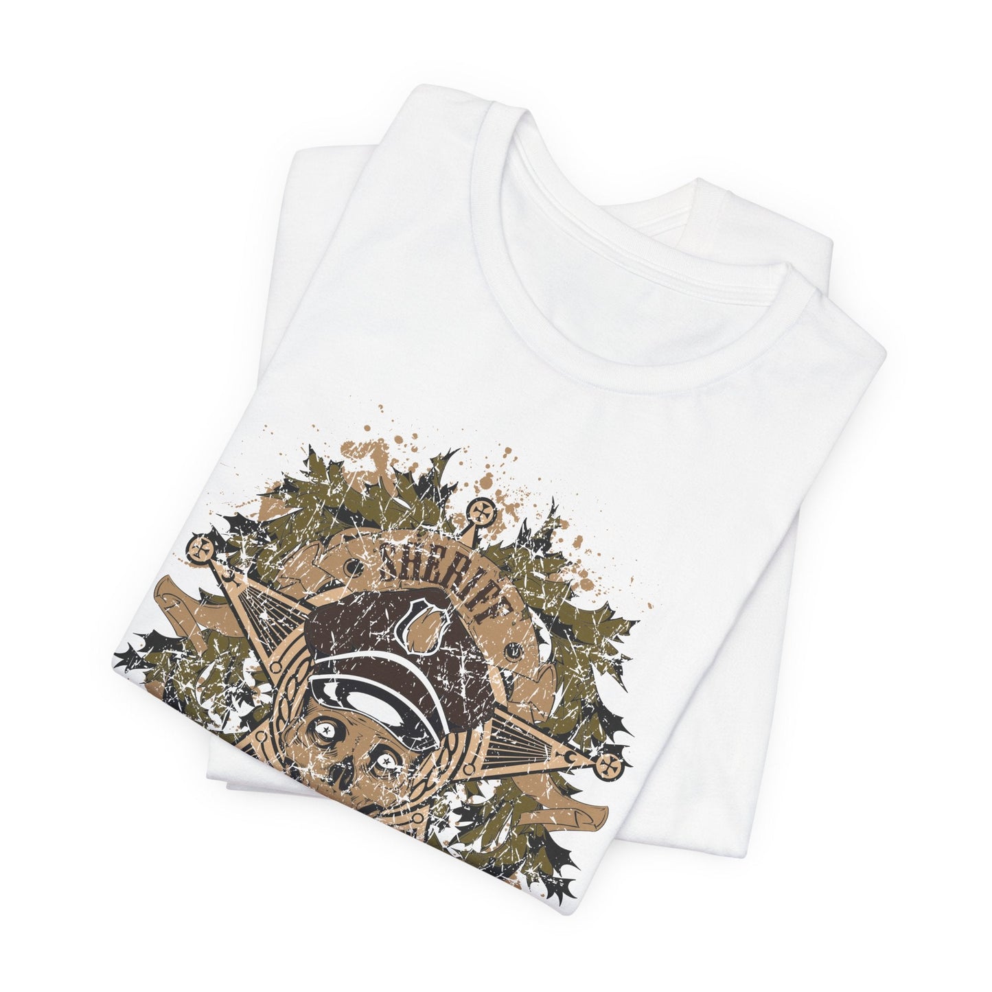 Skull Floral Emblem Graphic Unisex Cotton Tee Art-45