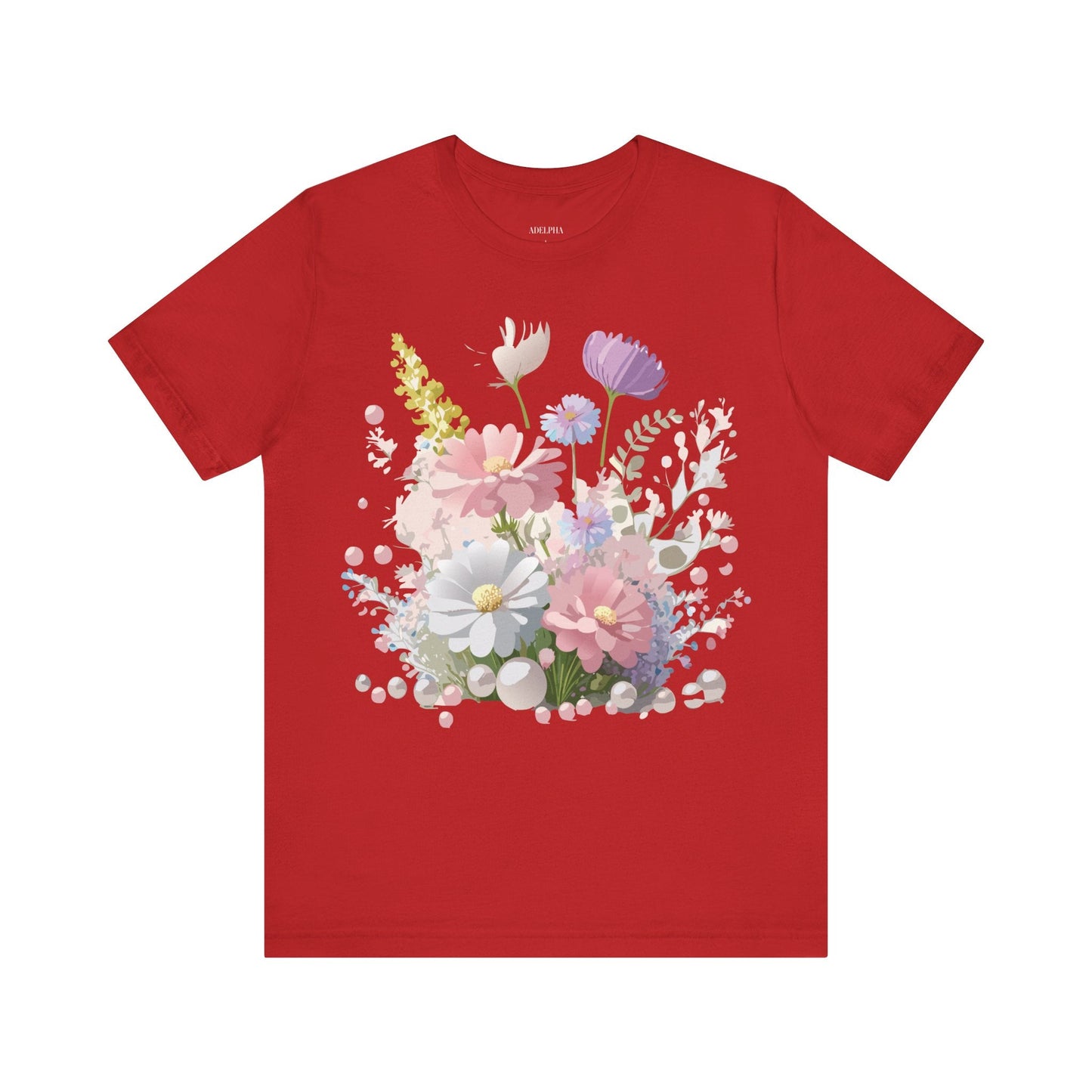 Adelpha Floral Graphic T Shirt Unisex Jersey Short Sleeve Art Design Vintage Inspired Premium