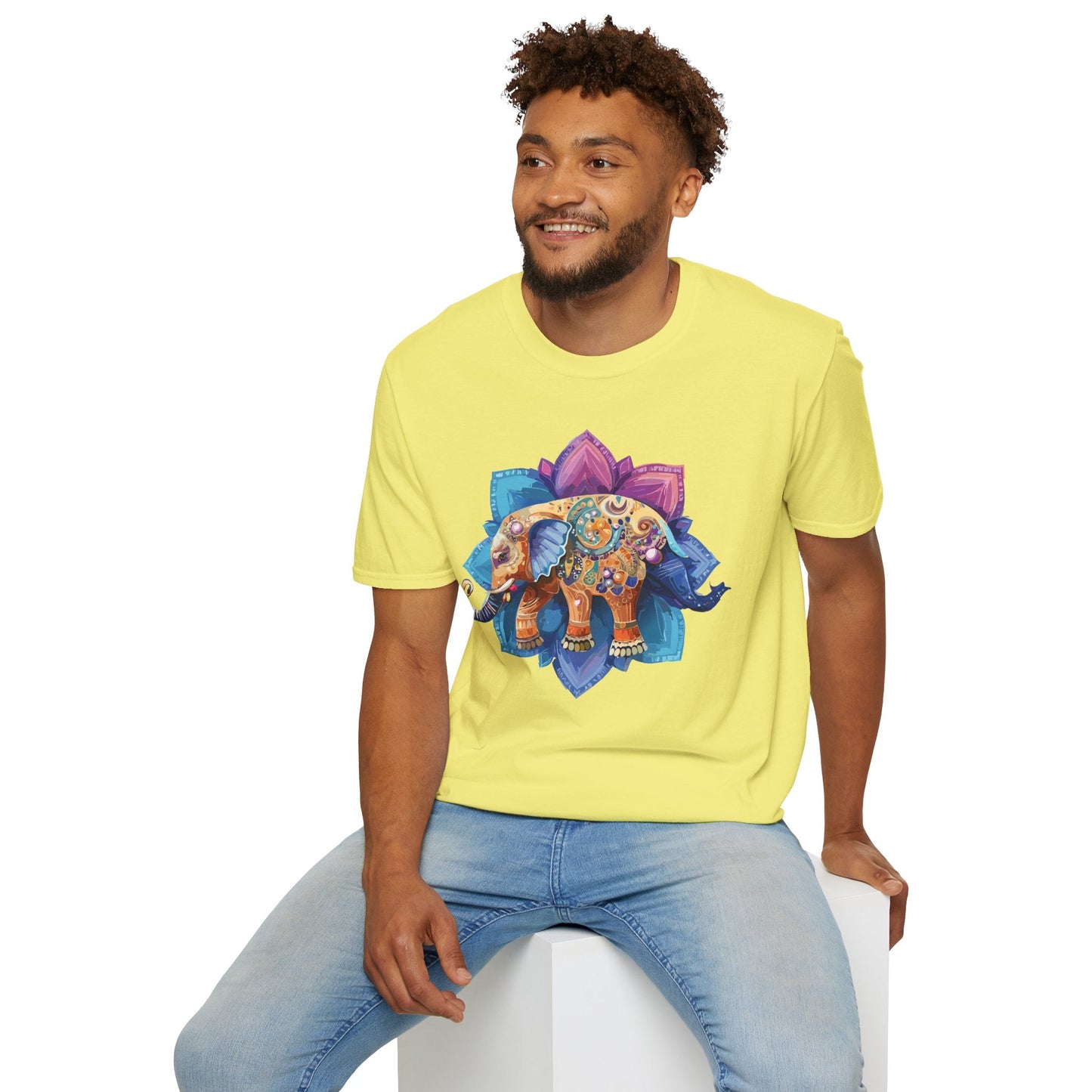 Unisex Elephant T Shirt Softstyle Gildan 64000 Cotton Tee For Animal Lovers And Collectors