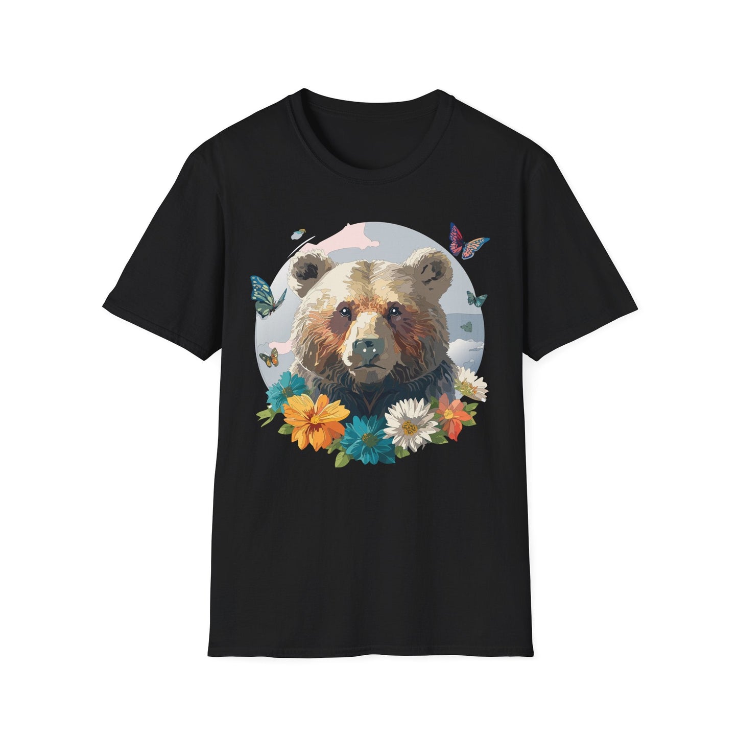 Bear T Shirt Unisex Gildan Softstyle Cotton Tee With Teddy Bear Design Lightweight Comfort