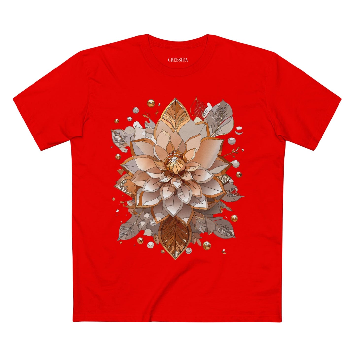 Floral Graphic T-Shirt Unisex 100 Cotton Art Design with Antique Flowers Tee 4