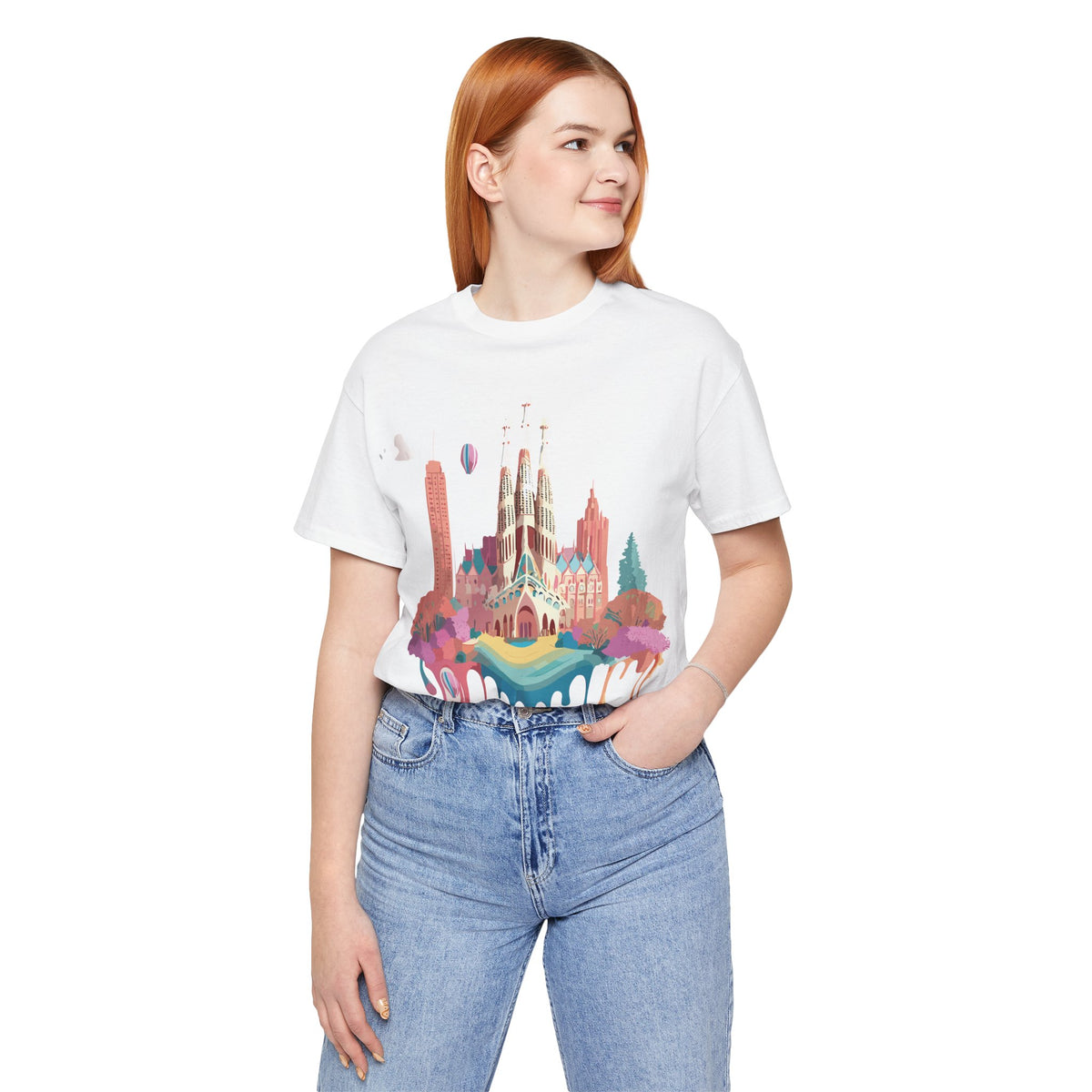 Graphic Unisex Cotton Bella+Canvas Tee Shirt with Barcelona