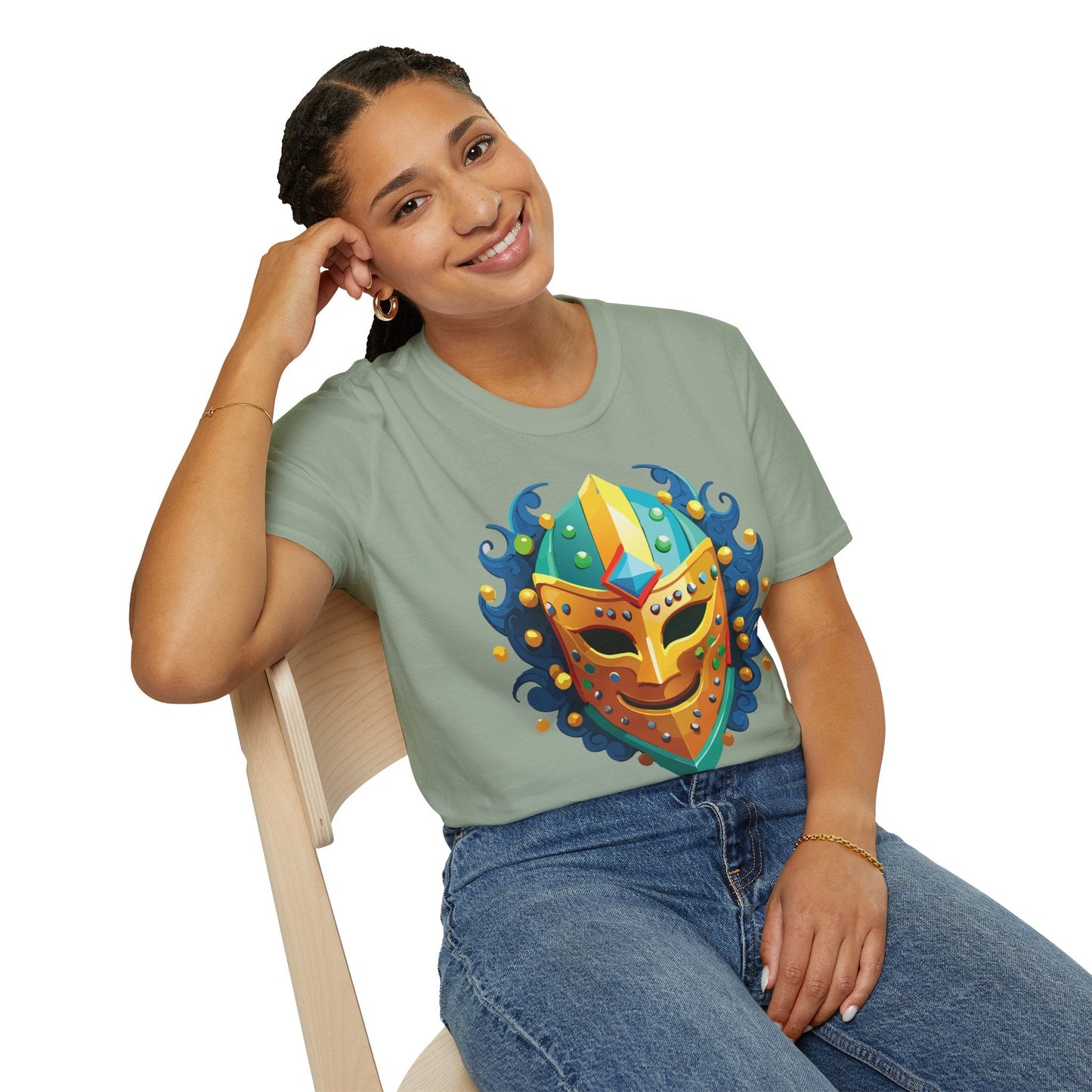 Unisex Mask Tee Shirt Gildan Softstyle 64000 100 Percent Ring Spun Cotton Comfort