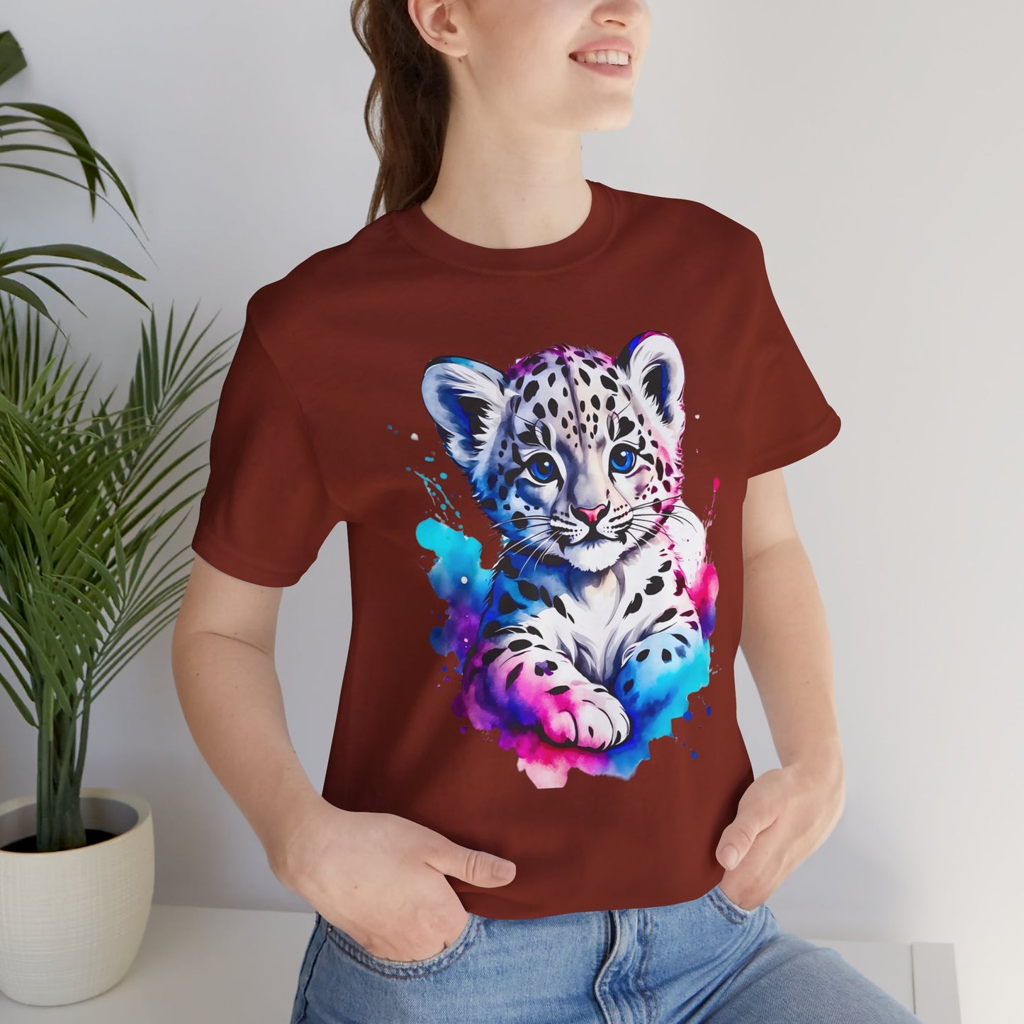 Baby Leopard Shirt, Cute Leopard Tee Shirt, Animal T-Shirt, Gepard Top, Animal Tees, Art Design T-Shirt, Graphic Tee