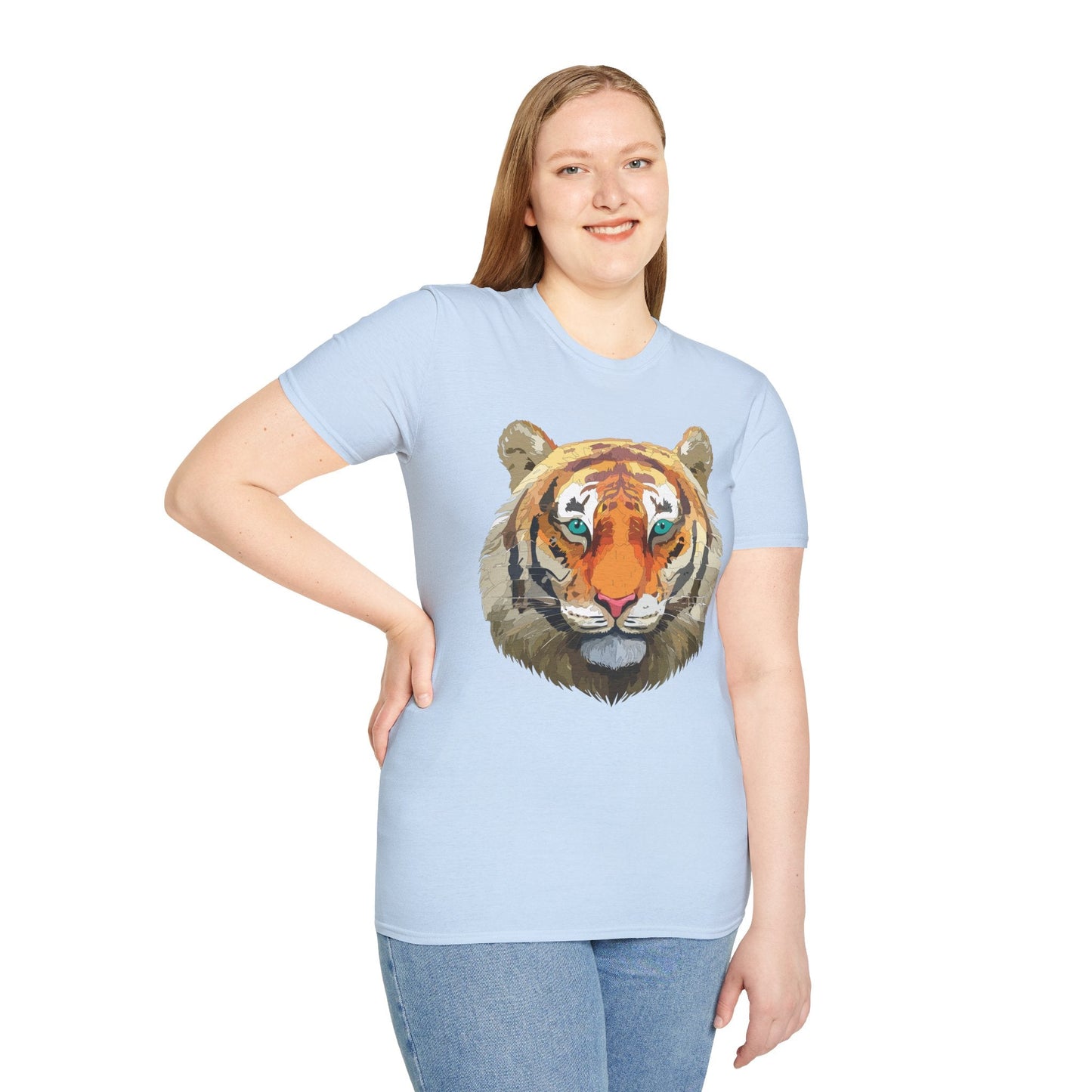 Tiger Shirt Unisex Animal Tee Gildan Softstyle 64000 Cotton Tee