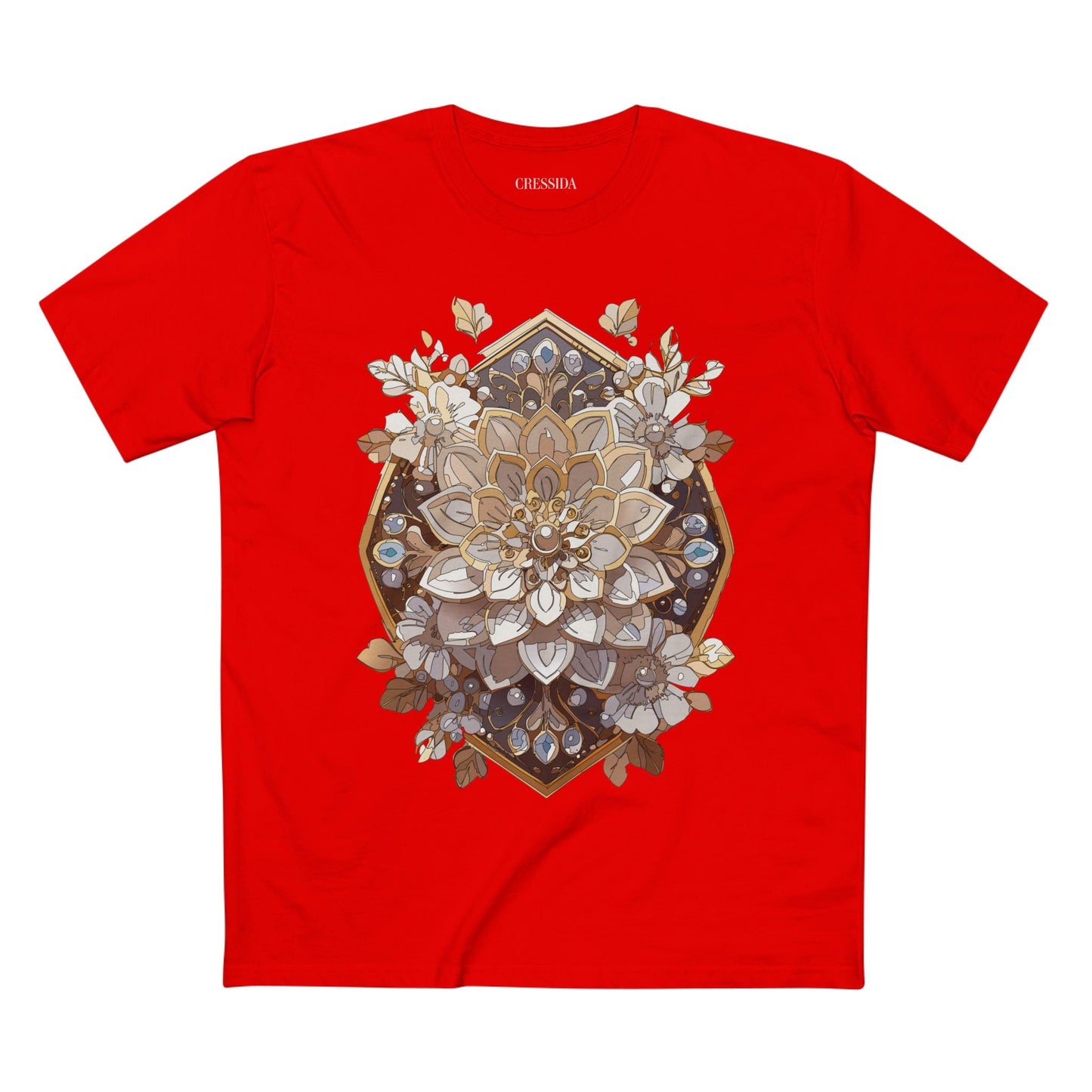 Floral Graphic T-Shirt Unisex 100 Cotton Art Design with Antique Flowers Tee 15