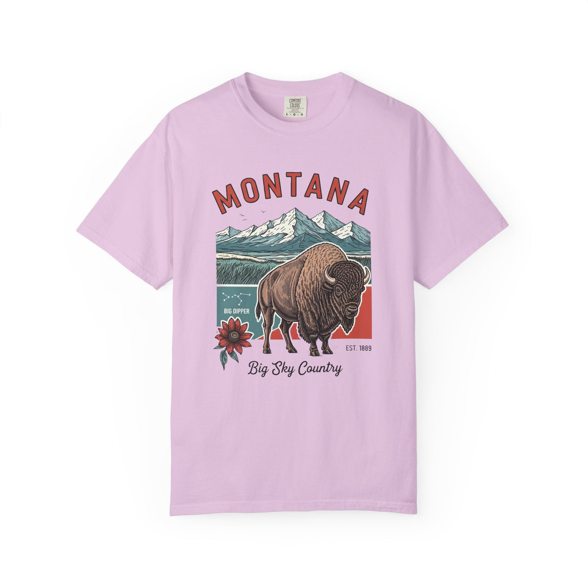 Montana Graphic Unisex Heavyweight Garment-Dyed Travel Tourist Graphic Gift Tee 100 Cotton Comfort Colors T-Shirt
