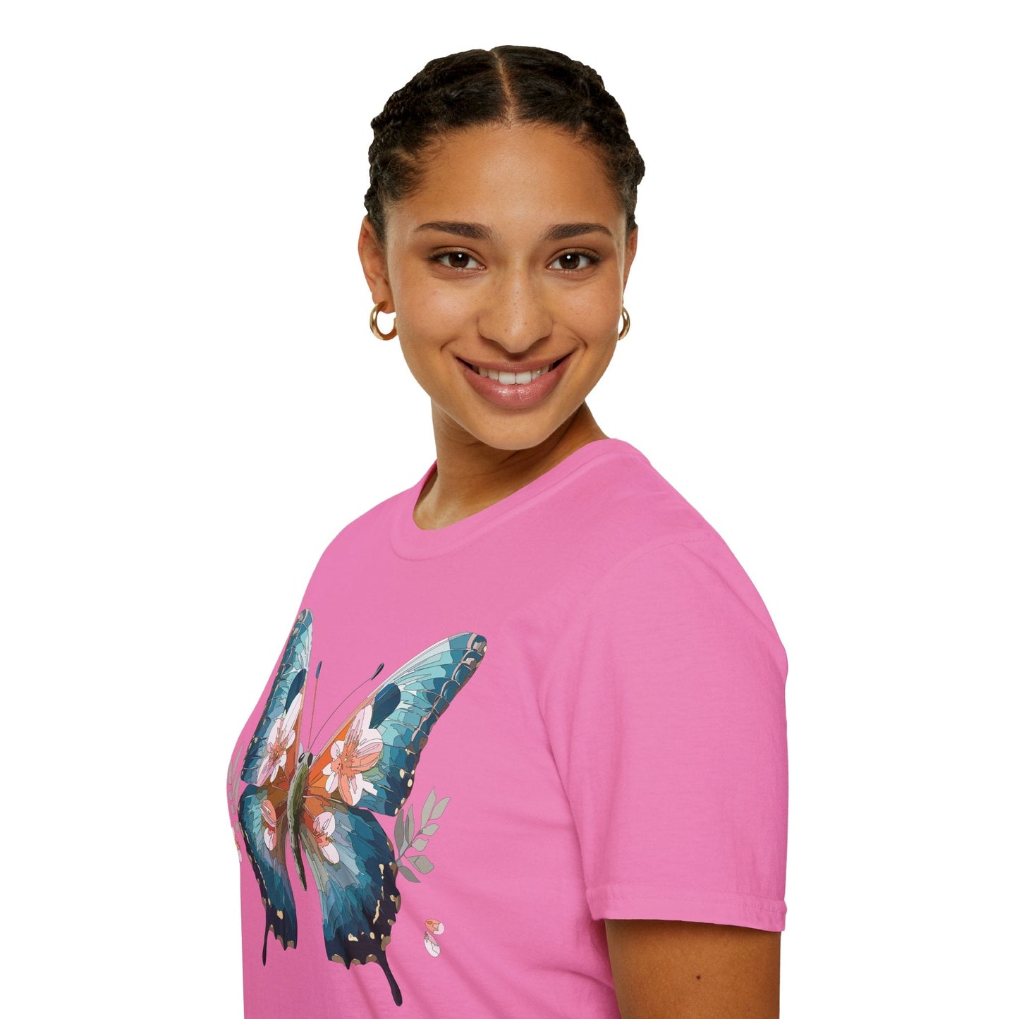Butterfly Shirt Unisex T Shirt Monarch Butterfly Print Gildan Softstyle 64000 Cotton Tee Classic