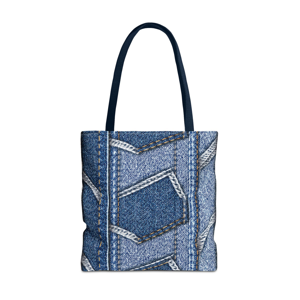 Denim Fabric Imitation Print Unisex Canvas Bag Poly Spun 3 Sizes Tote Bag 114