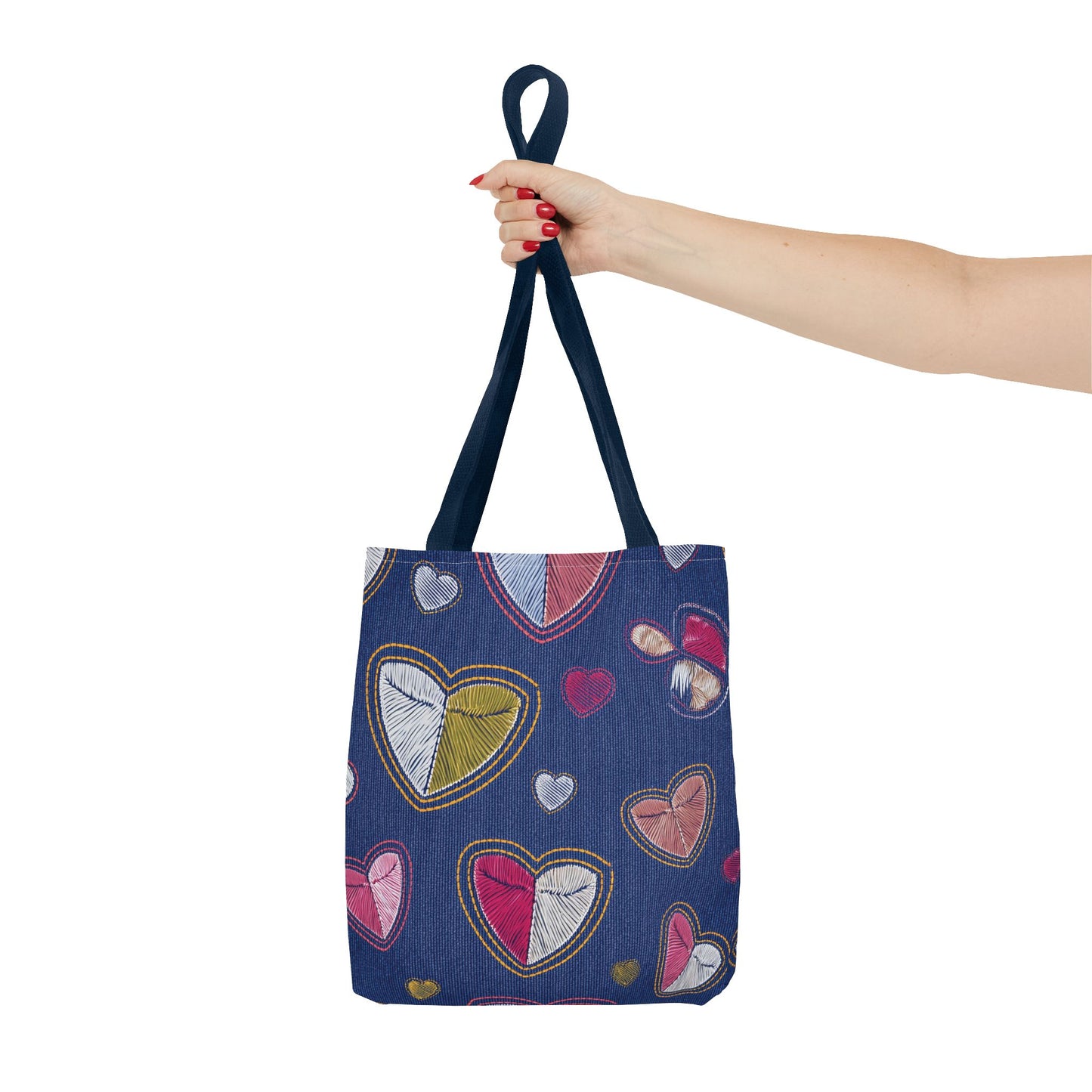 Love Day Graphic Design Denim Fabric Imitation Print Unisex Canvas Bag POLY 3 Sizes Tote Bag 201-7