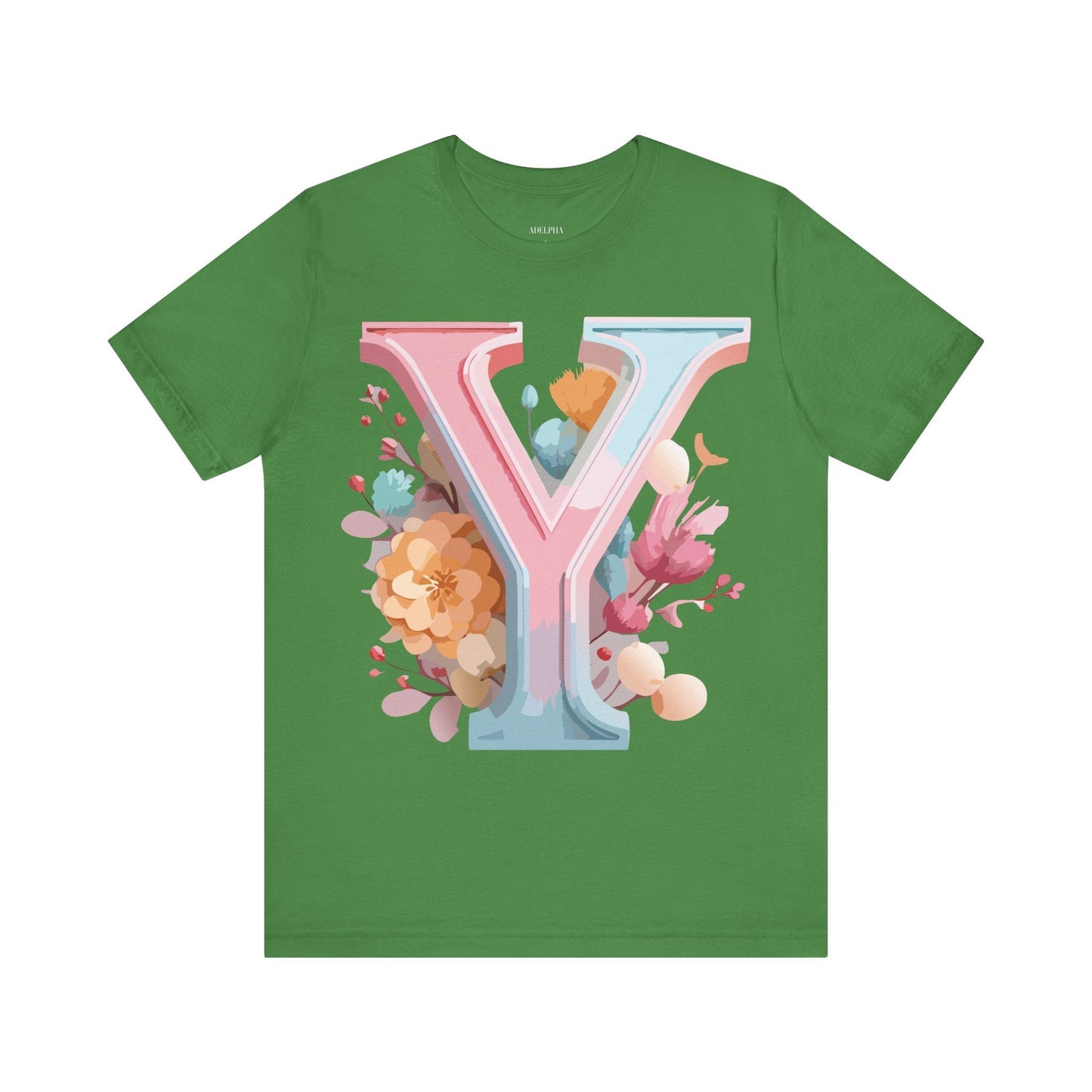 Letter Y Graphic Tee Unisex Short Sleeve Vintage Inspired Artwork Adelpha Premium