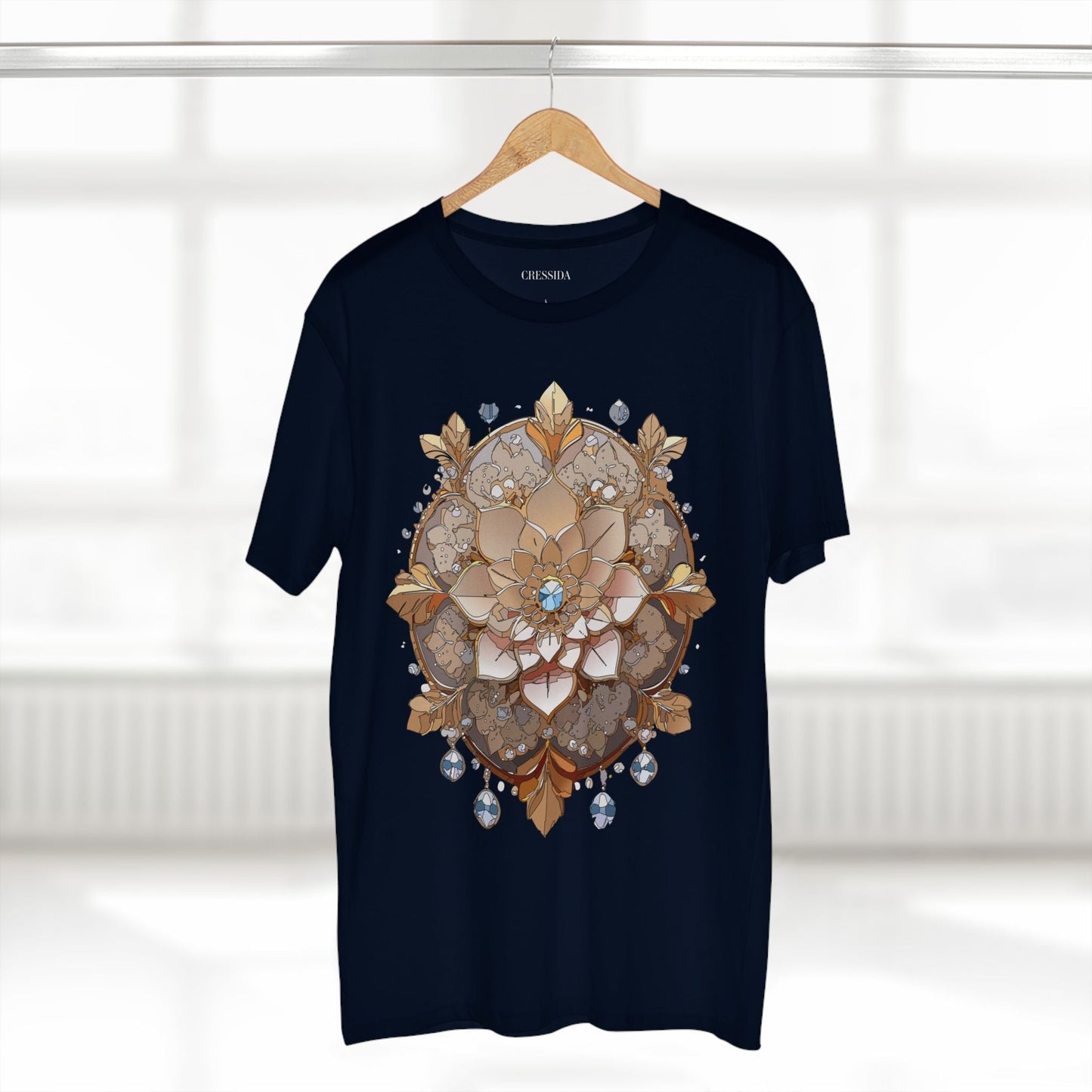 Floral Graphic T-Shirt Unisex 100 Cotton Art Design with Antique Flowers Tee 17