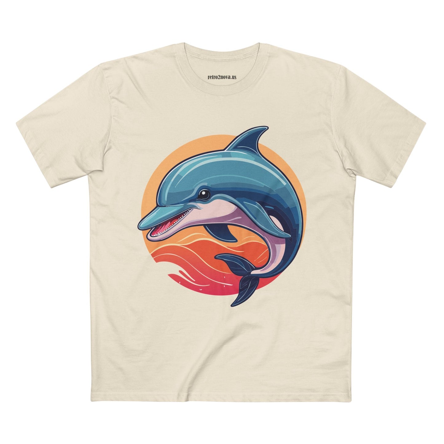 Unisex Dolphin Shirt With Original Art Design Retro2Nova Premium Cotton Tee For Everyday Comfort And Style