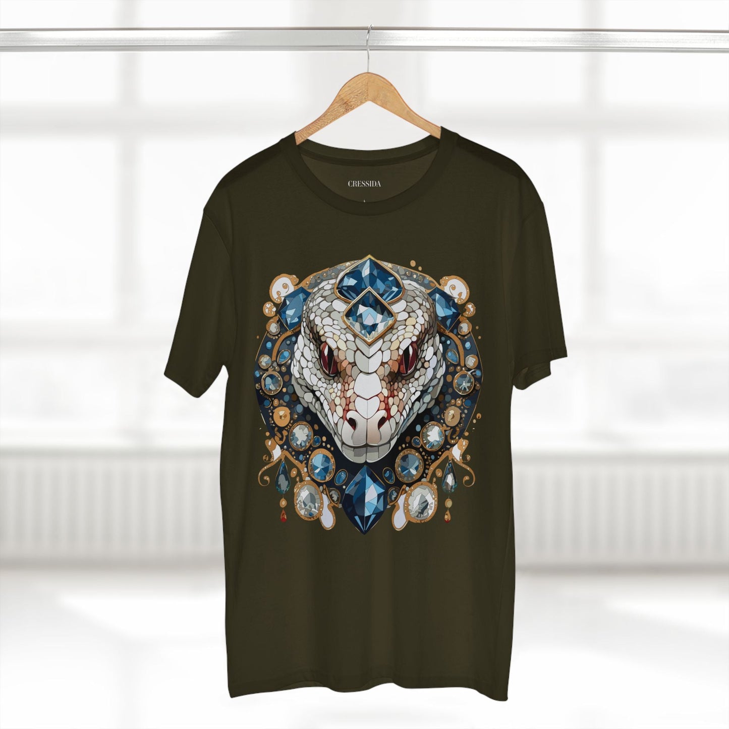 Snake Graphic Unisex 100 Cotton Tee With Unique Animal Golden Medallion Art Design 41