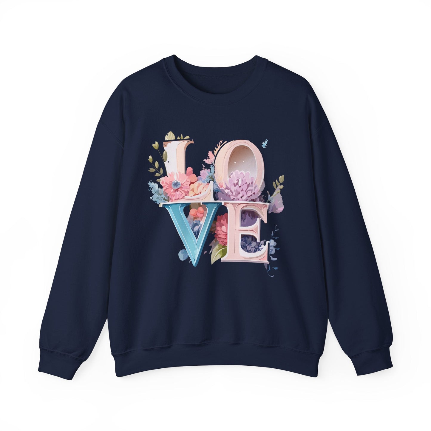 Floral Love Sweatshirt Valentines Day Sweatshirt Love Flower Unisex Crewneck Sweatshirt