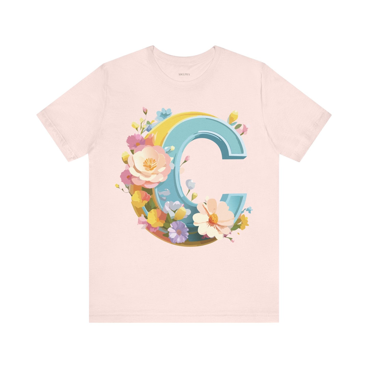 Letter C Shirt Graphic Tee Unisex Vintage Art Design Tee Adelpha Premium Short Sleeve