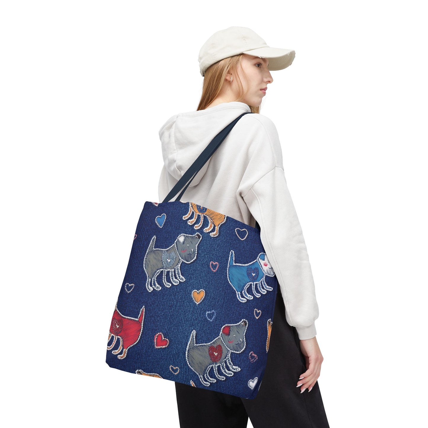 Valentine's Day DENIM PRINT CANVAS BAG HIGH-QUALITY 100% POLY 3 SIZES BAG-201-13