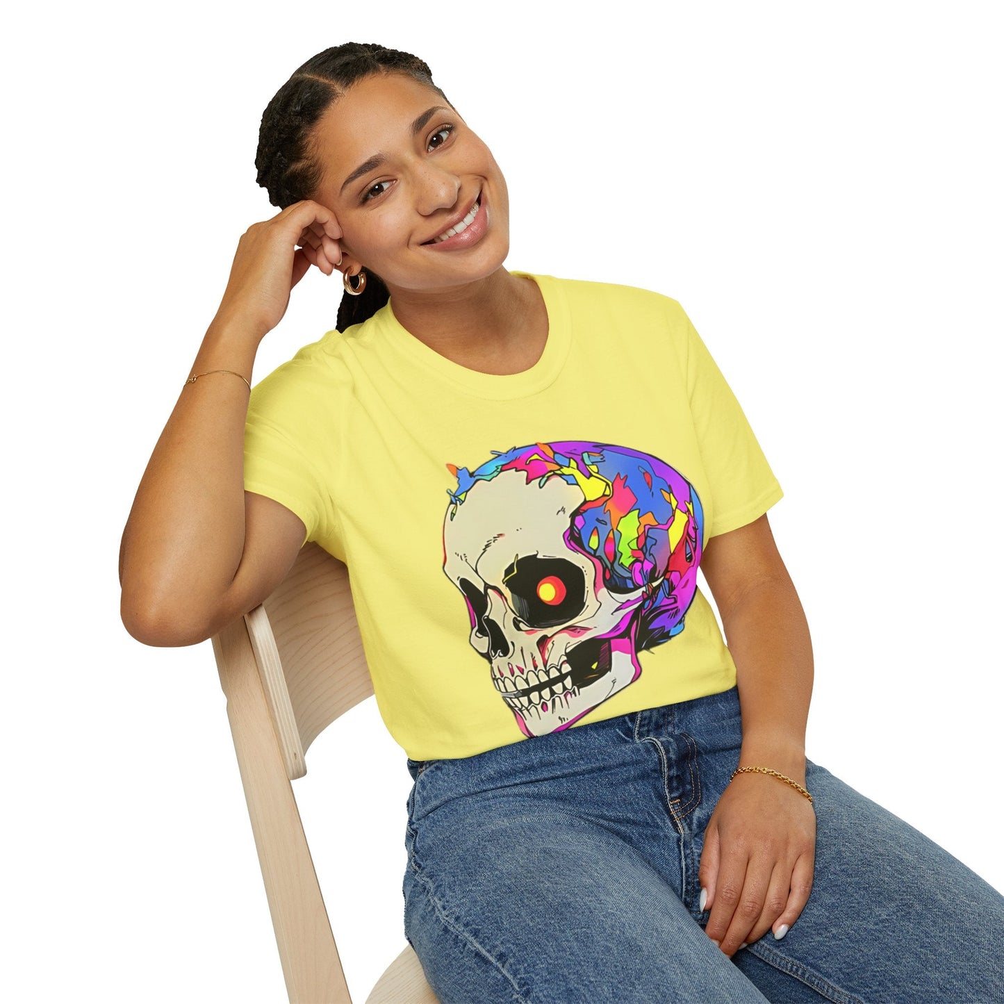 Skull Tee Shirt Unisex Skeleton Shirt Gildan Softstyle 64000 Short Sleeve Graphic Design