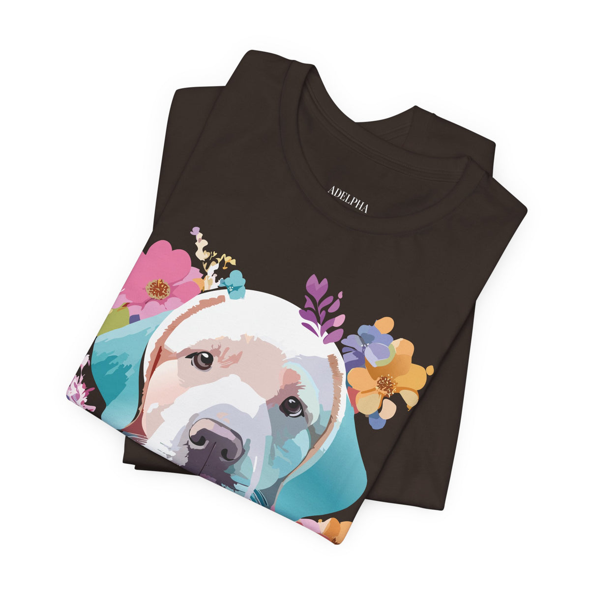 Dog Graphic Unisex Cotton Bella+Canvas Tee with Art Animal Design e114