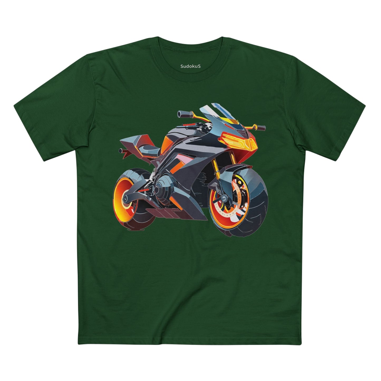 Moto Bike Graphic Unisex 100 Cotton Staple Tee 21