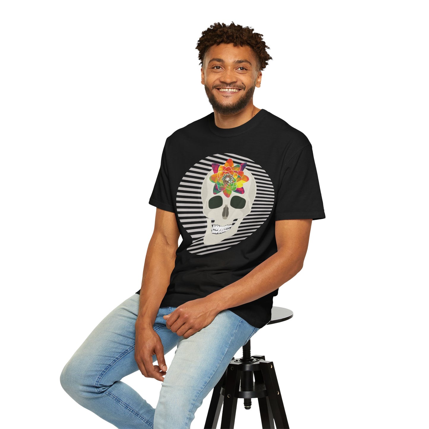 Unisex Cotton Tee Shirt with Skull