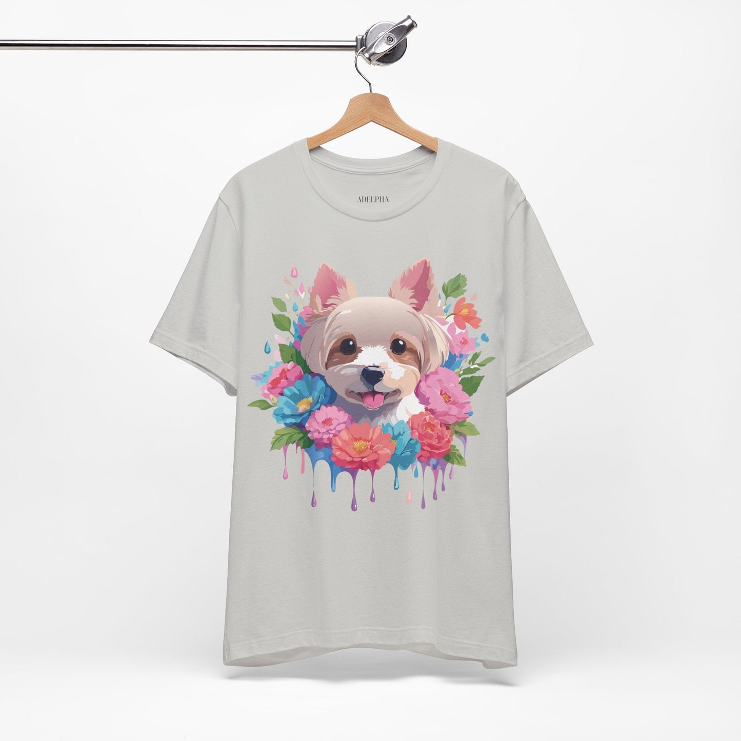 Unisex Graphic T Shirt With Original Adelpha Artwork Vintage Inspired Dog Design